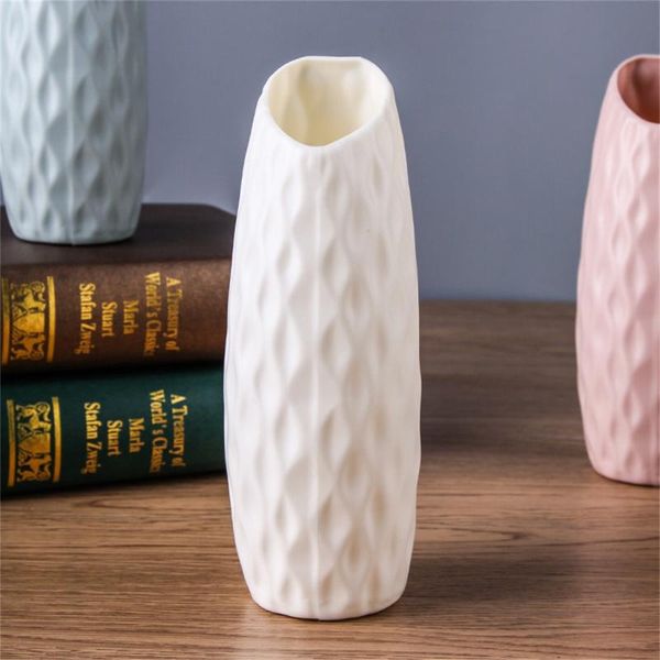 

geometric flower vase decoration white anti-falling pot arrangement container basket wedding home office vases