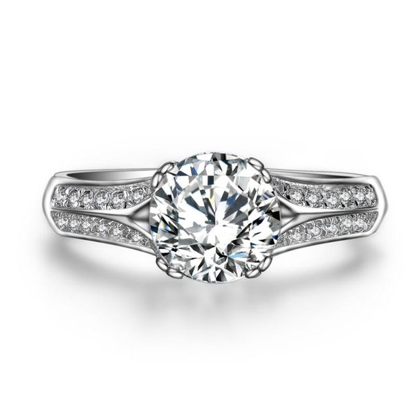 

cluster rings 1.5ct diamond ring bridal platinum 950 wedding, Golden;silver