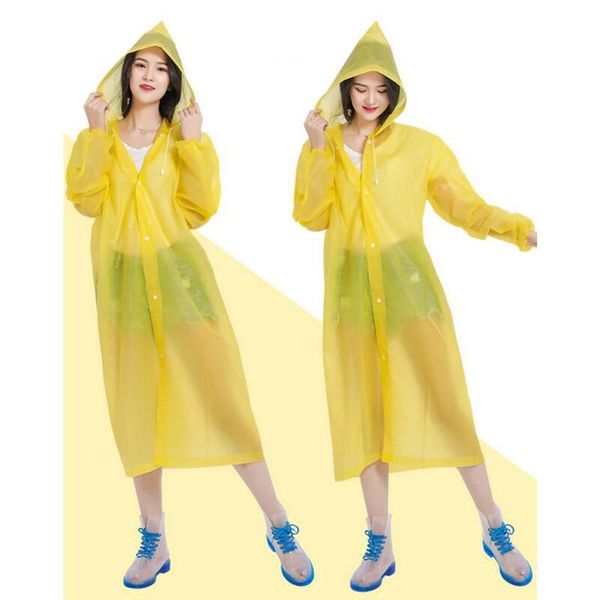 

raincoats portable eva for adults, reusable rain ponchos with drawstring hoods and sleeves, lightweight