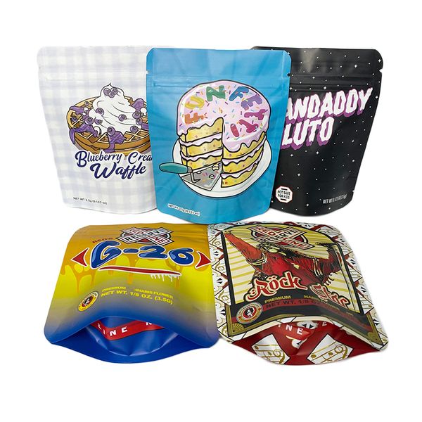 

edible packaging bag 3.5g blueberry cream wattle fonfetti reserve red line rock star grandaddy pluto g-26 cannatique flower mylar bags smell