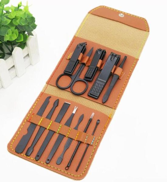 Commercio all'ingrosso 12 pezzi tagliaunghie set tagliaunghie in acciaio inossidabile, forbici professionali per toelettatura kit pedicure manicure, strumenti per la rimozione delle cuticole