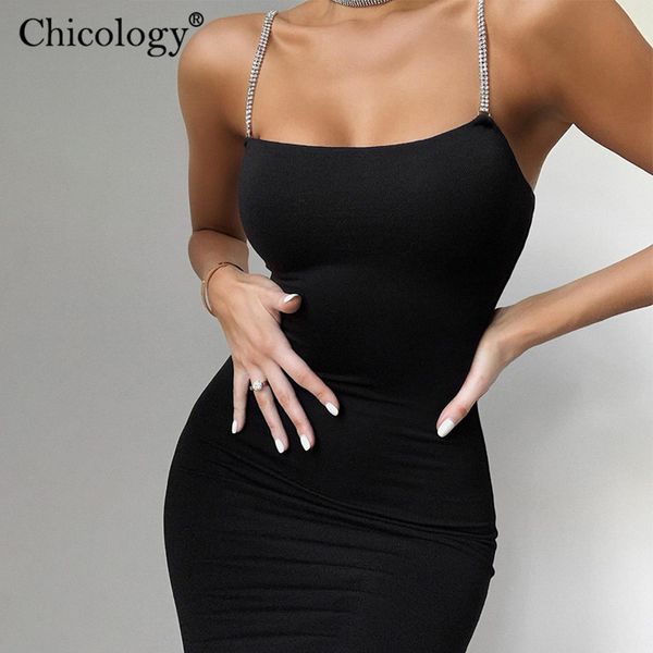 

2021chicology diamond thin strap bodycon mini dress party club sleeveless women 2021 summer fashion outfit female short clothes, Black;gray