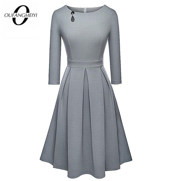

casual dresses autumn hollow button elegant stylish party brief solid color slim a-line dress ea223, Black;gray