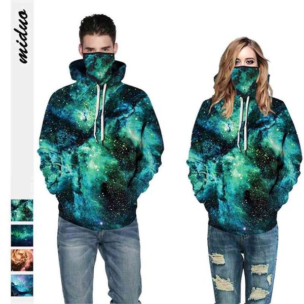 

star 3d digital printing couple's hooded sweater women's loose size baseball uniform, Black