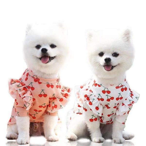 

dog apparel bottoming shirt coat cat small and medium-sized teddy bichon fight pet clothes supplies spring autumn cherry