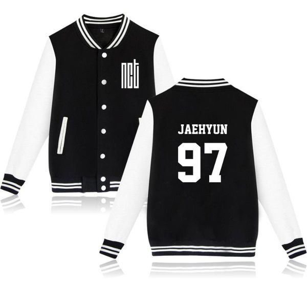 

women's jackets kpop nct 127 sweatshirt baseball jacket men/women uniform coat fleece casual printed college tracksuit clothes plus siz, Black;brown