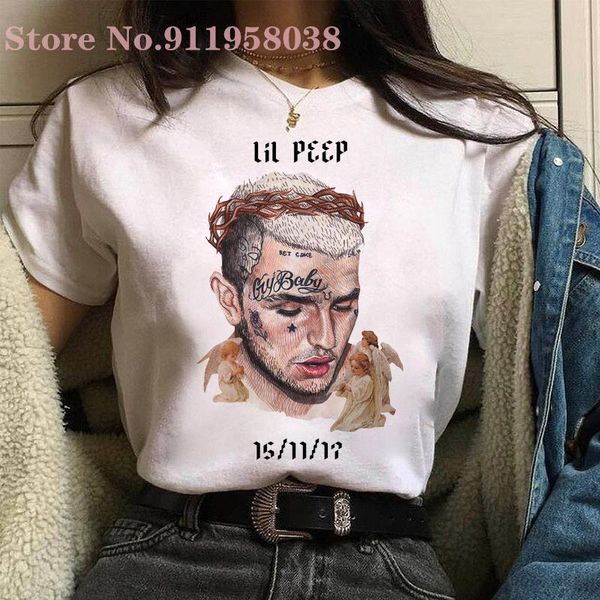 

men's t-shirts hip hop lil peep cry baby t shirt women rapper graphic oversized tshirt gothic punk style casual harajuku women/man, White;black