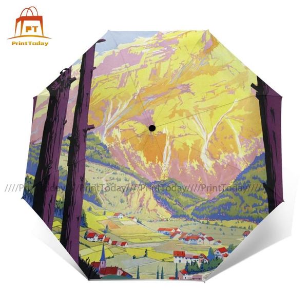 

umbrellas railway umbrella anti uv outdoor beautiful automatic painting compact