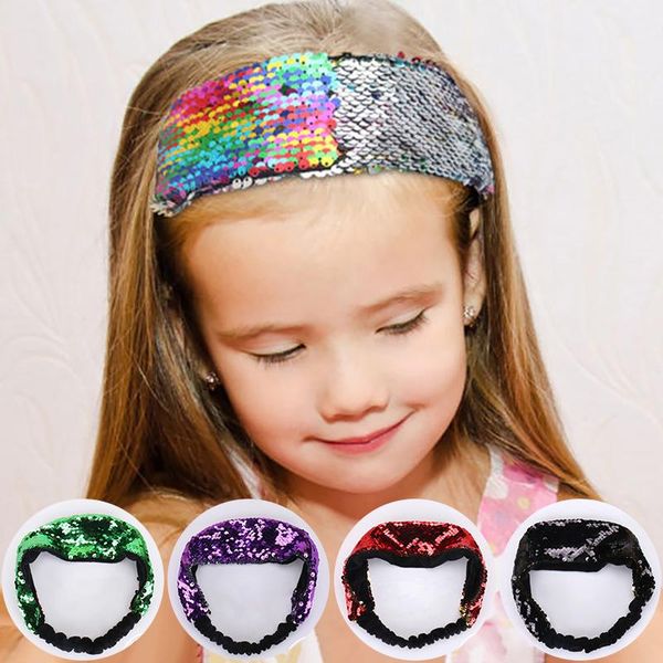 

hair accessories fashion girls sequins headband glitter elastic fabric sport hairband summer style non slip head band for women, Slivery;white