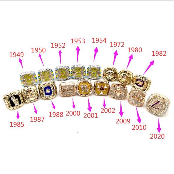 

17pc lakers championship ring set in gift box, Silver