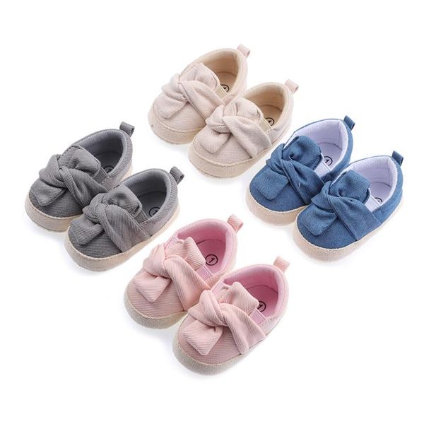 

baby girls non-slip prewalker shoes infant solid bow decoration soft moccasins sole crib toddlers summer breathable first walkers