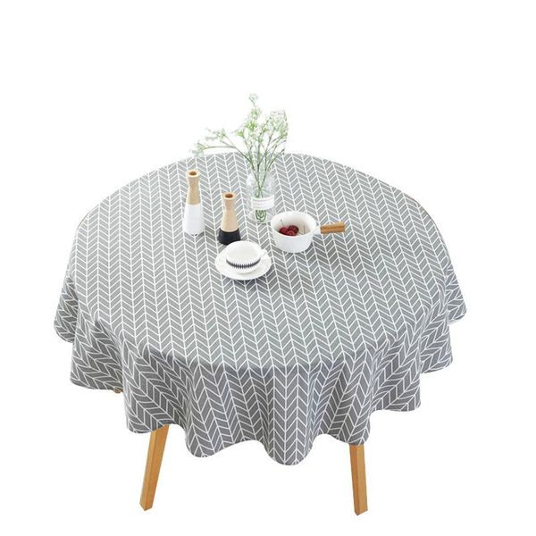 

cotton round tablecloth gray table cover mat decoration cloth