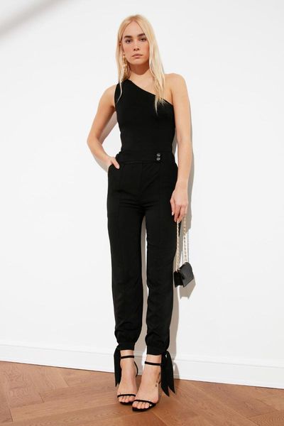 

women's pants & capris trendyol front button twoss21pl0351, Black;white