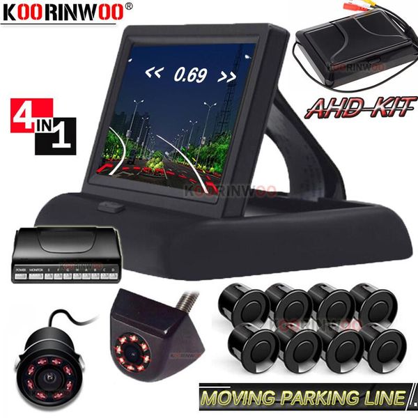 

car rear view cameras& parking sensors koorinwoo ahd moving line camera sensor reverse parktronic with monitor video blind spot detection