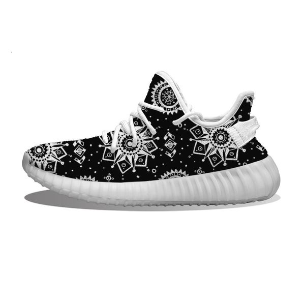 

diy custom black white mandala running sho mh printed mens womens trainers outdoor sports sneakers drkk