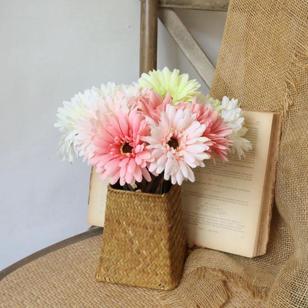 

simulation flower gerbera bouquets wedding holding flowers for home office decorations artificial plants year decor decorative & wreaths