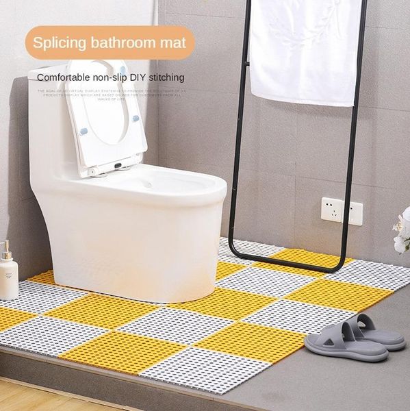 

bath mats 3 pieces of bathroom non-slip mat stitching can be cut and drop-proof toilet household diy water-proof