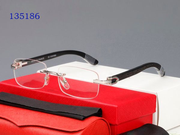 

luxury designer fashion cart/er sunglasses natural wood carter 2021 men black and white buffalo horn retro rimless square frame 1 37kp, White;black