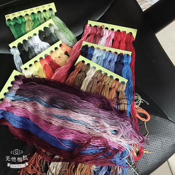 

yarn oneroom 24/50/100/150pcs cross stitch cotton embroidery thread floss sewing skeins craft random color, Black;white