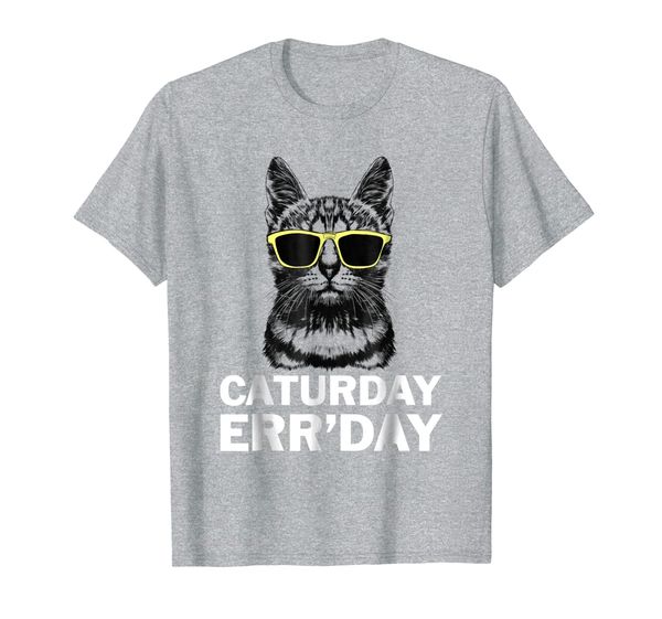 

caturday err'day with sunglasses graphic t-shirt, White;black