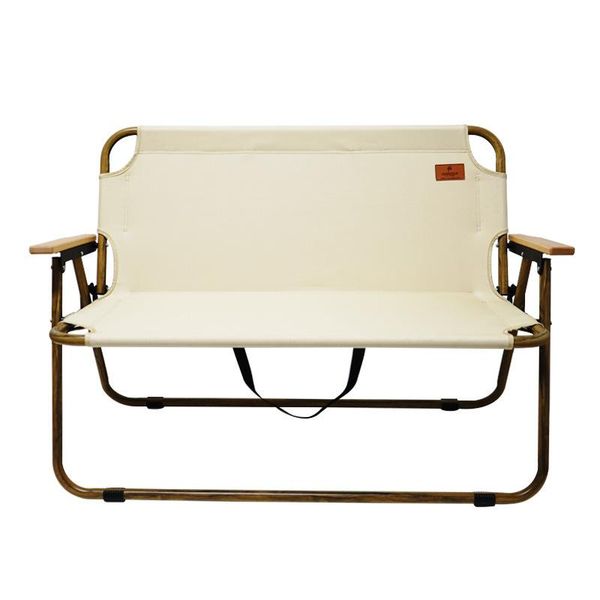 

camp furniture outdoor folding aluminum alloy chair camping double back armchair tube wood grain beach spring lazy