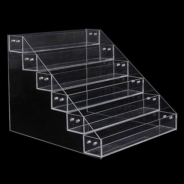 

hooks & rails acrylic nail polish display organizer 2-3-4-5-6 layer manicure cosmetics jewelry stand holder clear makeup box