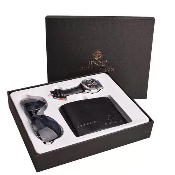 

wristwatches watch gift set box leather men wallets mens watches strap quartz wrist with wallet sunglass, Slivery;brown