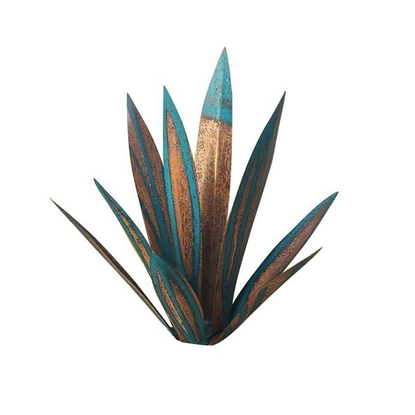 

decorative flowers & wreaths 9 leaves tequila rustic sculpture diy metal agave plant garden yard art decoration statue home decor figurines
