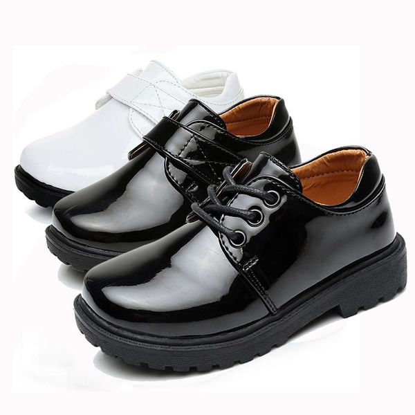 

flat shoes flower children black punk leather school party for boys latin dance performance 5 6 8 10 to 12 14 16 years old, Black;grey