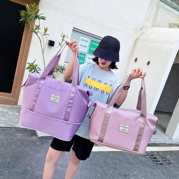 

duffel bags fashion expandable women's sports bag oxford cloth waterproof yoga large-capacity travel