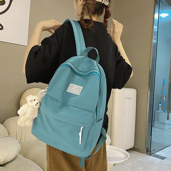

backpack enopella fashion teen girls bookbag simple solid women travel bag cute waterproof schoolbag bagpack lapmochila lady