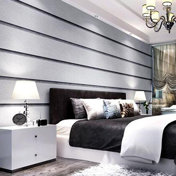 

wallpapers senior gray modern minimalist nordic vertical stripes bedroom living room sofa tv background wall paper