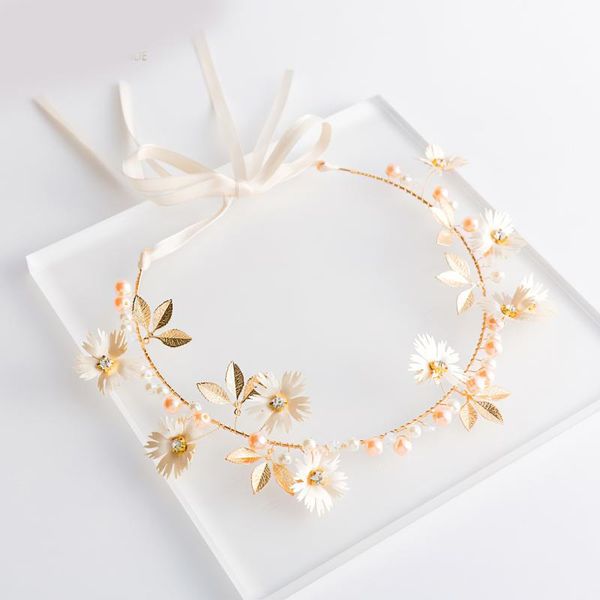 

hair accessories girls flower headband baby small daisy floral headwear apparel wreath pography prop party gift evening dress, Slivery;white
