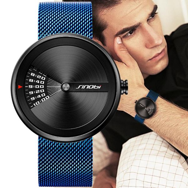 

wristwatches fashion creative design men watches casual sport watch quartz steel mesh strap man business wristwatch clocks brand, Slivery;brown