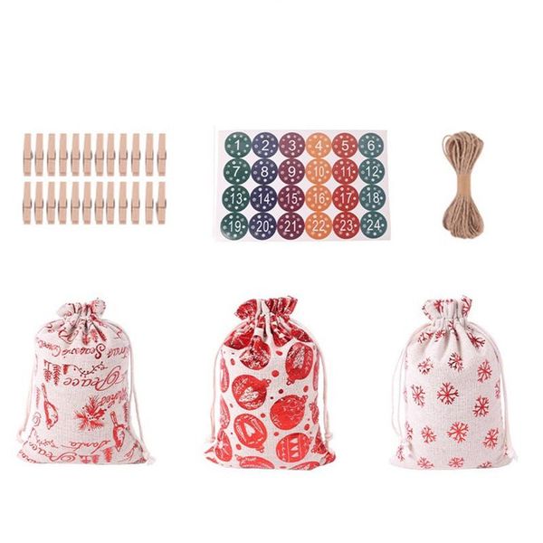 

gift wrap 24pcs christmas drawstring bags burlap, pouch goody for candy wrapper party favor supplies