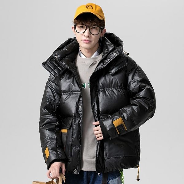

winter new youth thickened warm fashion men's daily leisure down jacket, Black