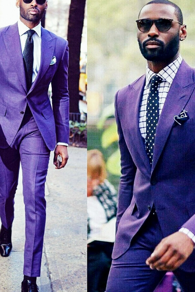 

formal purple men's suits male blazer slim fit suits for men groom tuxedos, Black