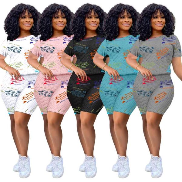 

women's tracksuits von dutch short sets women bubble texture sport yoga tracksuit sweatsuits two piece set sleeves 2 work out, Gray