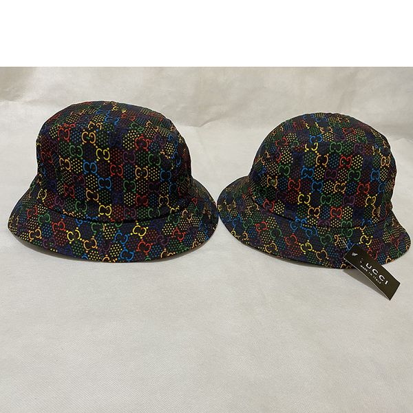 

factory wholesale 50% off new rainbow jumping candy letter printed fisherman hat men's and women's dome basin