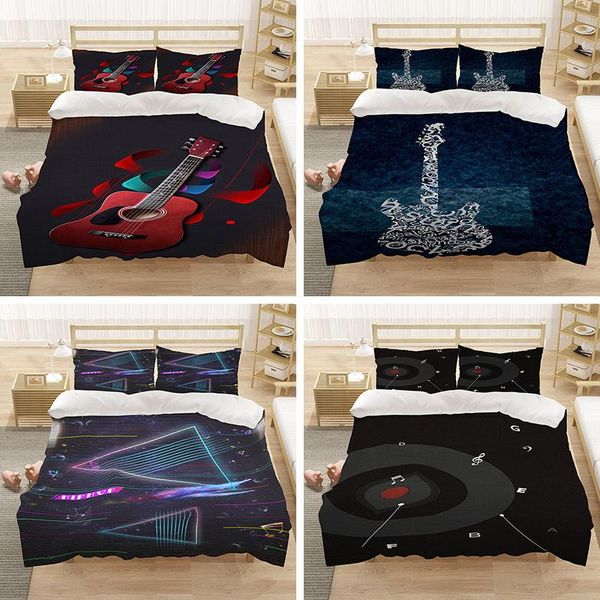 

bedding sets style 3d digital guitar printing polyester set 1 duvet cover + 1/2 pillowcases (no sheet)