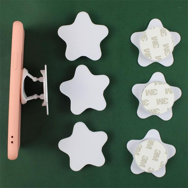 

cell phone mounts & holders 10-100pcs star concave mobile holder folding stretch bracket diy rotating finger ring with sticker