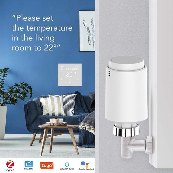 

smart home control tuya zigbee 3.0 thermostat radiator actuator valve programmable temperature controller trv work with alexa google