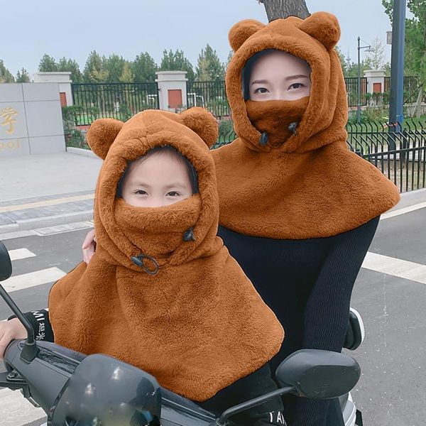 

beanies women's ins winter cute selling bear ears warm hat windproof neck scarf cap student female plus cashmere #t3g