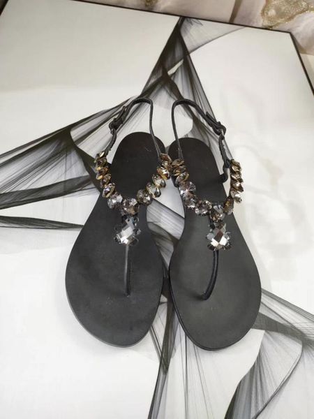 

sandals women summer outdoor beach flip-flop solid fashion buckle strap flats casual ladies shoes 35-42, Black