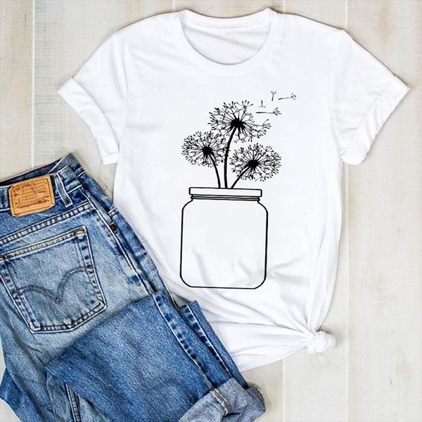 

men lady flower bottle t shirt cartoon mens cute ladies fashion summer tee female clothes graphic, White;black
