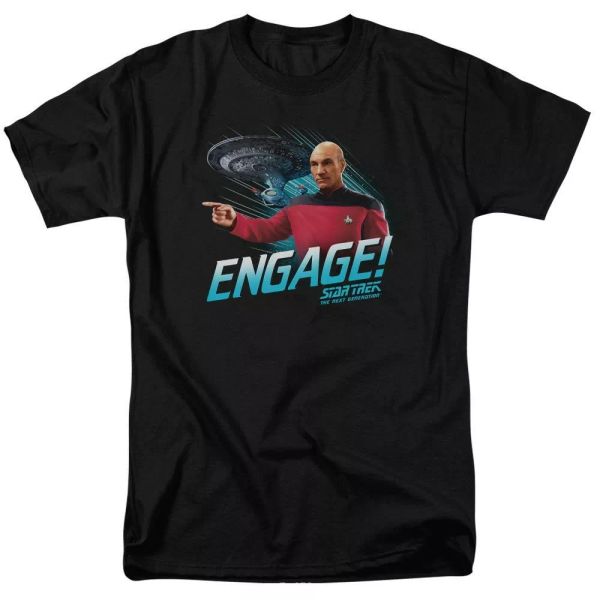 

star trek engage tv show t-shirt sizes s-3x new, White;black