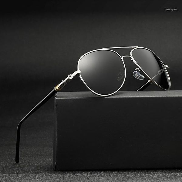 Солнцезащитные очки Мужские поляризованные вождения Винтажные пилотные очки ретро оттенки металлические очки спортивные солнцезащитные очки мужчины весенний шарнир UV4001