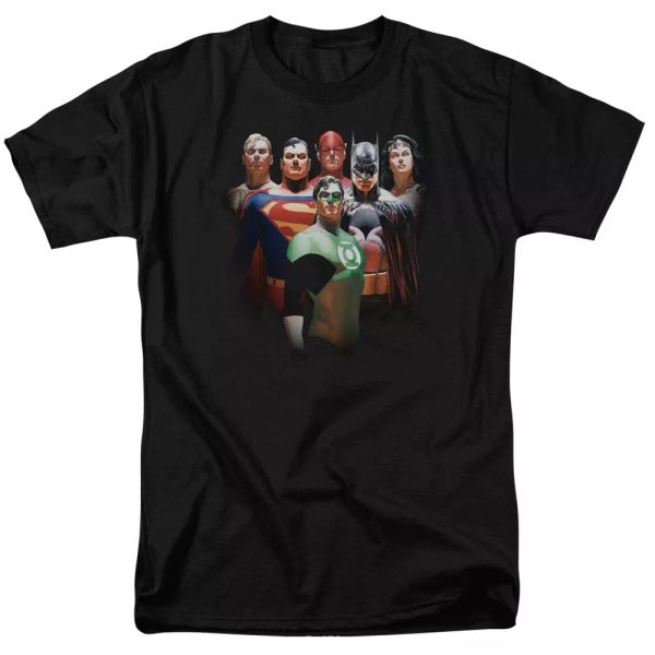 

Justice League of America Roll Call T-Shirt DC Comics Sizes S-3X NEW, White;black