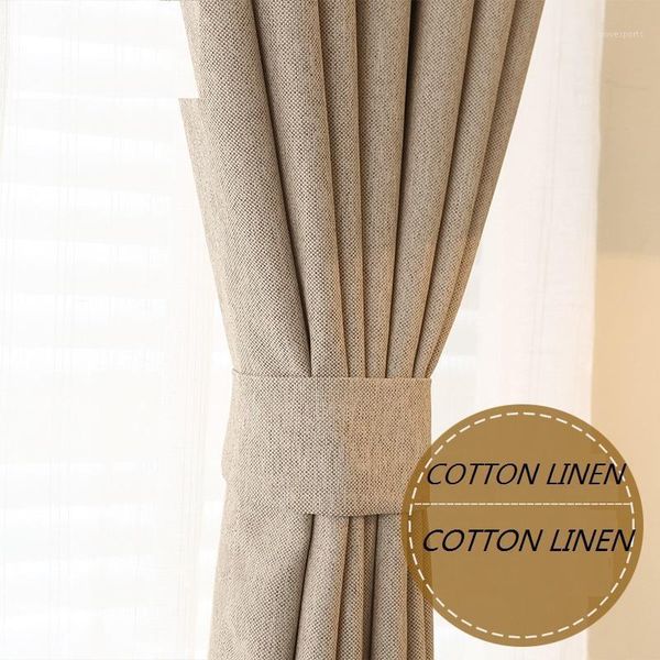 

curtain & drapes custom made solid colors pure cotton linen blackout cloth living room bedroom window eco-friendly wedding decor1