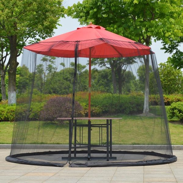 

sunscreen mosquito net afternoon tea umbrella cover anti insect outdoor see through sun protection garden zipper closure patio shade
